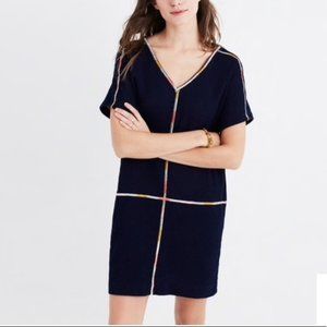 Madewell Navy Blue Embroidered Dress-  Size Small